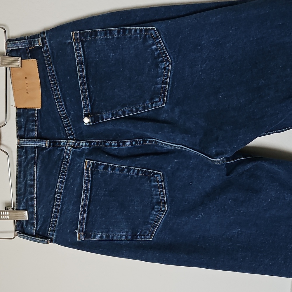 H&M Mom Jeans Ultra High Waist &Denim Blue 4 Button Fly - Picture 5 of 13